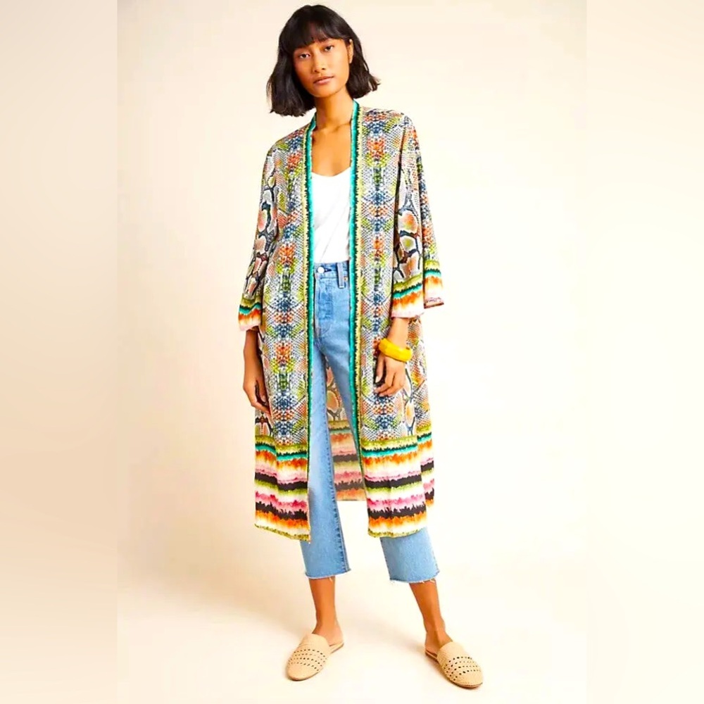 Anthropologie Bl-nk snake print Anette Kimono one size